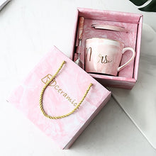 Load image into Gallery viewer, Luxury Pink Gold Mr Mrs Ceramic Marble Coffee Mug Cup Wedding Bridal Couples Gift