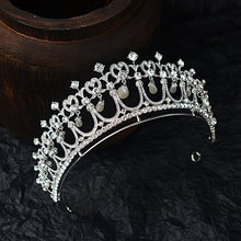 Load image into Gallery viewer, Baroque Crystal Pearl Bridal Tiara Princess Look Crown for Wedding or Quince Event