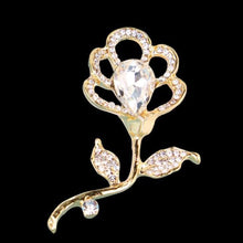 Load image into Gallery viewer, Gold Flower Brooches with Crystal-Pearl Accents-Bridal Brooch Bouquet Jewelry