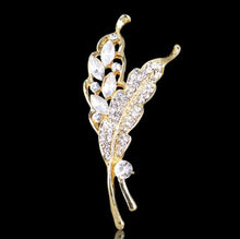 Load image into Gallery viewer, Gold Flower Brooches with Crystal-Pearl Accents-Bridal Brooch Bouquet Jewelry