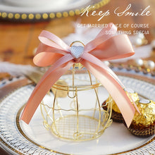 Load image into Gallery viewer, Mini metal gold vintage retro bird cage candy boxes baby shower favor gift box for guests party birthday Souvenir