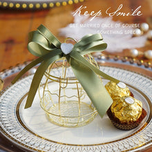 Load image into Gallery viewer, Mini metal gold vintage retro bird cage candy boxes baby shower favor gift box for guests party birthday Souvenir