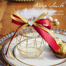 Load image into Gallery viewer, Mini metal gold vintage retro bird cage candy boxes baby shower favor gift box for guests party birthday Souvenir