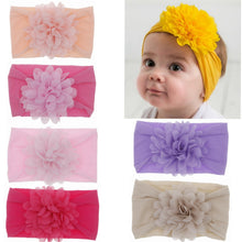 Load image into Gallery viewer, Baby Headband Big Chiffon Flower Bow Hair Band Newborn Girl-Toddler Turban Head Wrap