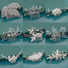 Load image into Gallery viewer, Silver Wedding Hair Combs Leaf Flower Design Bridal Hair Accessories