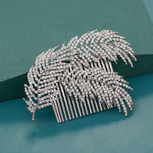 Load image into Gallery viewer, Silver Wedding Hair Combs Leaf Flower Design Bridal Hair Accessories