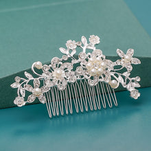 Load image into Gallery viewer, Silver Wedding Hair Combs Leaf Flower Design Bridal Hair Accessories