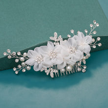 Load image into Gallery viewer, Silver Wedding Hair Combs Leaf Flower Design Bridal Hair Accessories