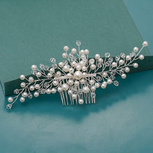 Load image into Gallery viewer, Silver Wedding Hair Combs Leaf Flower Design Bridal Hair Accessories