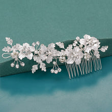 Load image into Gallery viewer, Silver Wedding Hair Combs Leaf Flower Design Bridal Hair Accessories