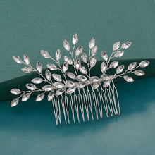 Load image into Gallery viewer, Silver Wedding Hair Combs Leaf Flower Design Bridal Hair Accessories