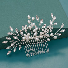 Load image into Gallery viewer, Silver Wedding Hair Combs Leaf Flower Design Bridal Hair Accessories