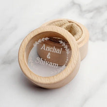 Load image into Gallery viewer, Personalized Wood Ring Box, Custom Engraving-Ring Pillow Alternative