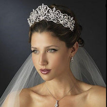Load image into Gallery viewer, Illusion Crystal Rhinestone Royal Princess Bride or Quinceañera Tiara-Crown