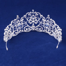 Load image into Gallery viewer, Illusion Crystal Rhinestone Royal Princess Bride or Quinceañera Tiara-Crown