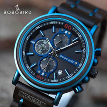 Load image into Gallery viewer, BOBO BIRD Top Brand Luxury Chronograph Military Quartz Wood Watch