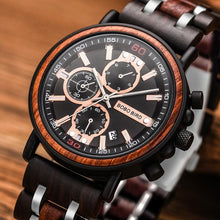 Load image into Gallery viewer, BOBO BIRD Top Brand Luxury Chronograph Military Quartz Wood Watch