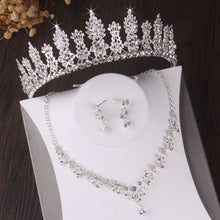 Load image into Gallery viewer, Baroque Luxury Floral Artistry Crystal Bridal Rhinestone Tiara-Crown-Necklace Earrings Set
