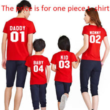 Load image into Gallery viewer, Family Matching Clothes Family Look Cotton T-shirt DADDY MOMMY KID BABY Funny Letter Print Number Tops Tees Summer