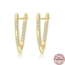 Load image into Gallery viewer, Stud Earrings Hot Luxury V Shape Earrings 5A Cubic Zirconia Earrings For Women Fashion Jewelry Cute Wedding Earrings 2021