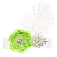 Load image into Gallery viewer, Precious Angelic Princess Flower Girl Feather Lace Headband-Rose Rhinestone Head Wear