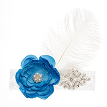 Load image into Gallery viewer, Precious Angelic Princess Flower Girl Feather Lace Headband-Rose Rhinestone Head Wear