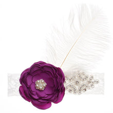 Load image into Gallery viewer, Precious Angelic Princess Flower Girl Feather Lace Headband-Rose Rhinestone Head Wear