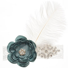 Load image into Gallery viewer, Precious Angelic Princess Flower Girl Feather Lace Headband-Rose Rhinestone Head Wear