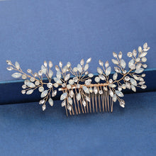 Load image into Gallery viewer, Gold Wedding Hair Combs Leaf Flower Design Bridal Hair Accessories