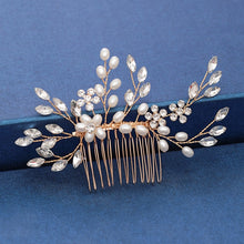 Load image into Gallery viewer, Gold Wedding Hair Combs Leaf Flower Design Bridal Hair Accessories
