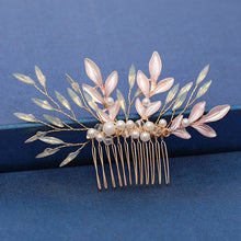 Load image into Gallery viewer, Gold Wedding Hair Combs Leaf Flower Design Bridal Hair Accessories