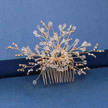 Load image into Gallery viewer, Gold Wedding Hair Combs Leaf Flower Design Bridal Hair Accessories