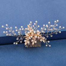 Load image into Gallery viewer, Gold Wedding Hair Combs Leaf Flower Design Bridal Hair Accessories