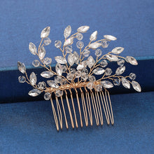 Load image into Gallery viewer, Gold Wedding Hair Combs Leaf Flower Design Bridal Hair Accessories