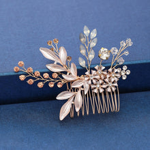 Load image into Gallery viewer, Gold Wedding Hair Combs Leaf Flower Design Bridal Hair Accessories