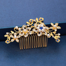 Load image into Gallery viewer, Gold Wedding Hair Combs Leaf Flower Design Bridal Hair Accessories