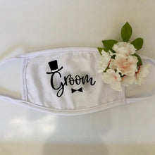 Load image into Gallery viewer, Groom Bride to be Masks - Bridesmaid gift Wedding engagement bachelorette party bridal shower Couple Honeymoon travel masks