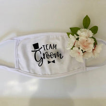 Load image into Gallery viewer, Groom Bride to be Masks - Bridesmaid gift Wedding engagement bachelorette party bridal shower Couple Honeymoon travel masks