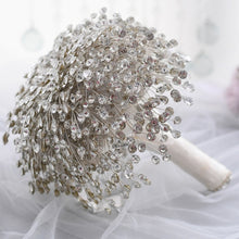 Load image into Gallery viewer, Silver or Gold Rhinestone Bridal Bouquet-for Wedding-Accessories-Jewelry Bouquet