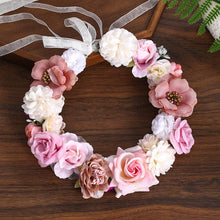 Load image into Gallery viewer, Bohemian Hair Wreath - Bridal Floral Hair Wreath
