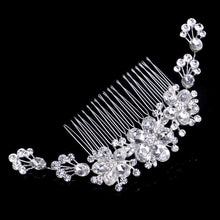 Load image into Gallery viewer, Vintage Large Floral Bridal Hair Combs-Rhinestone Crystal-European Style