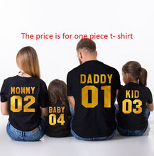 Load image into Gallery viewer, Family Matching Clothes Family Look Cotton T-shirt DADDY MOMMY KID BABY Funny Letter Print Number Tops Tees Summer