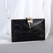 Load image into Gallery viewer, Women's Sleek Stylish Evening Metal Leaf Lock Clutch Bag