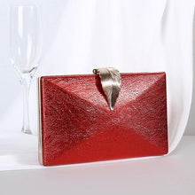 Load image into Gallery viewer, Women's Sleek Stylish Evening Metal Leaf Lock Clutch Bag