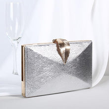 Load image into Gallery viewer, Women's Sleek Stylish Evening Metal Leaf Lock Clutch Bag