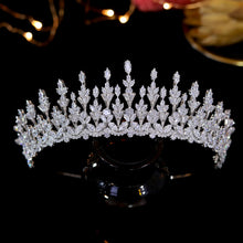 Load image into Gallery viewer, Luxury Floral Elements Bride Tiara-Cubic Zircon Crown- Bridal Hair Accessories