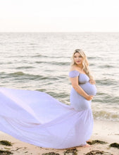 Load image into Gallery viewer, Pregnancy Cloth Cotton-Chiffon Maternity Off Shoulder Gown-Dress