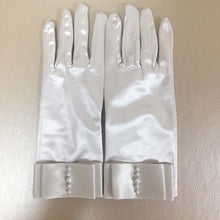 Load image into Gallery viewer, Wrist Length Bridal Gloves with Pretty Simulated Pearl Detail