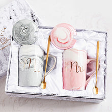 Load image into Gallery viewer, Luxury Flamingo Ceramic Marble Coffee Mugs Milk and Tea Porcelain Cup Packed With Gift Box for Lover Wedding Couples