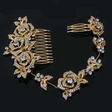 Load image into Gallery viewer, Vintage Large Floral Bridal Hair Combs-Rhinestone Crystal-European Style
